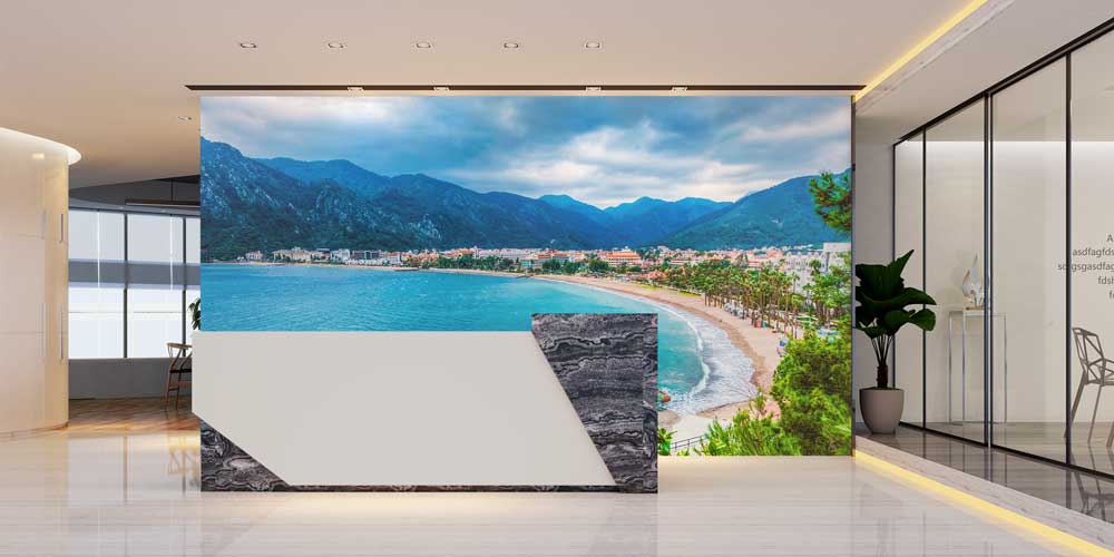 wallpaper-wall-art-11526-03 Dağlarla Çevrili Kıyı Kenti ve Deniz Manzaralı Duvar Kağıdı 11526