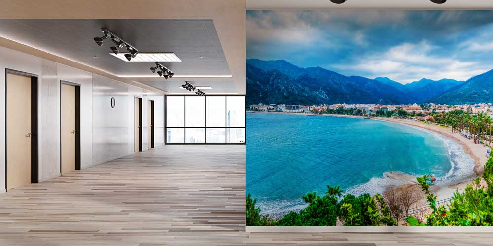 wallpaper-wall-art-11526-04 Dağlarla Çevrili Kıyı Kenti ve Deniz Manzaralı Duvar Kağıdı 11526