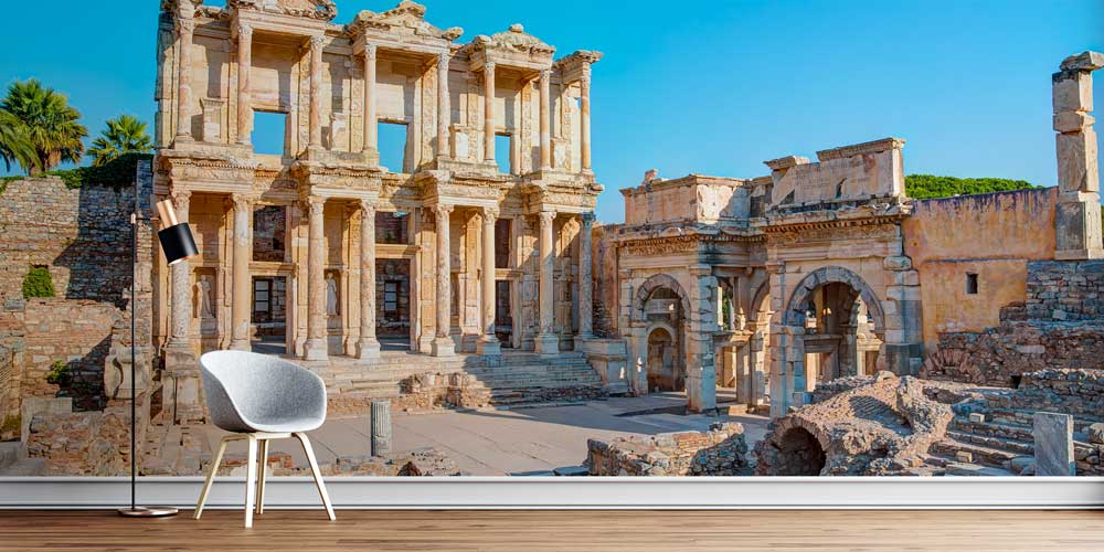 Antik Kütüphane Cephesi ve Roma Mimarlığı Duvar Kağıdı 11528