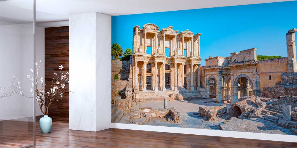 Antik Kütüphane Cephesi ve Roma Mimarlığı Duvar Kağıdı 11528