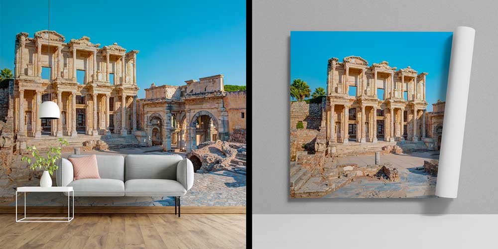 Antik Kütüphane Cephesi ve Roma Mimarlığı Duvar Kağıdı 11528