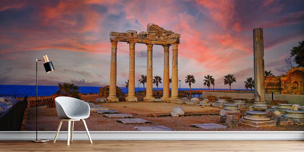 Gün Batımında Antik Tapınak Kalıntıları Duvar Kağıdı 11535