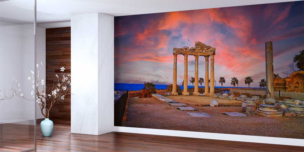 Gün Batımında Antik Tapınak Kalıntıları Duvar Kağıdı 11535