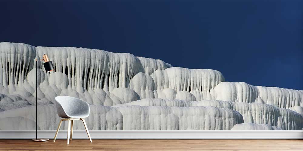 Beyaz Traverten Terasları Manzarası Duvar Kağıdı 11545