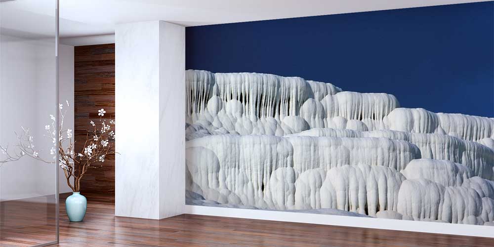 Beyaz Traverten Terasları Manzarası Duvar Kağıdı 11545