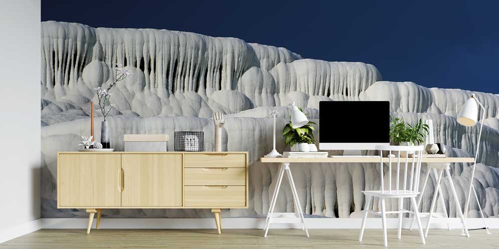 Beyaz Traverten Terasları Manzarası Duvar Kağıdı 11545