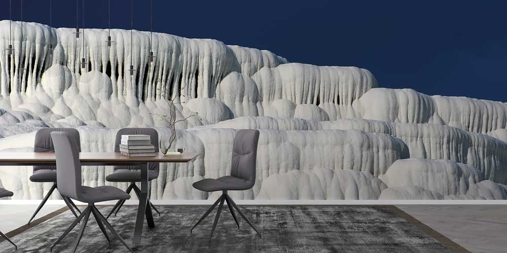 Beyaz Traverten Terasları Manzarası Duvar Kağıdı 11545