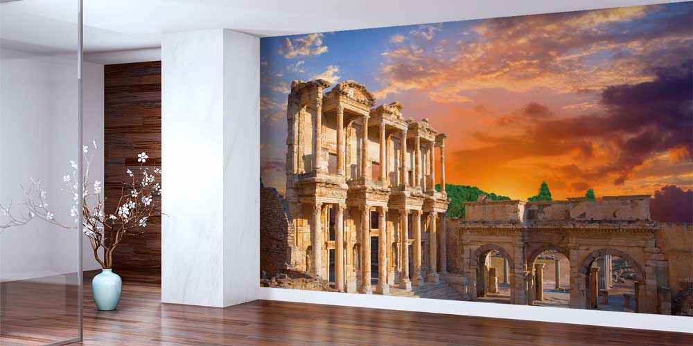 Gün Batımında Antik Roma Yapıları Manzarası Duvar Kağıdı 11546