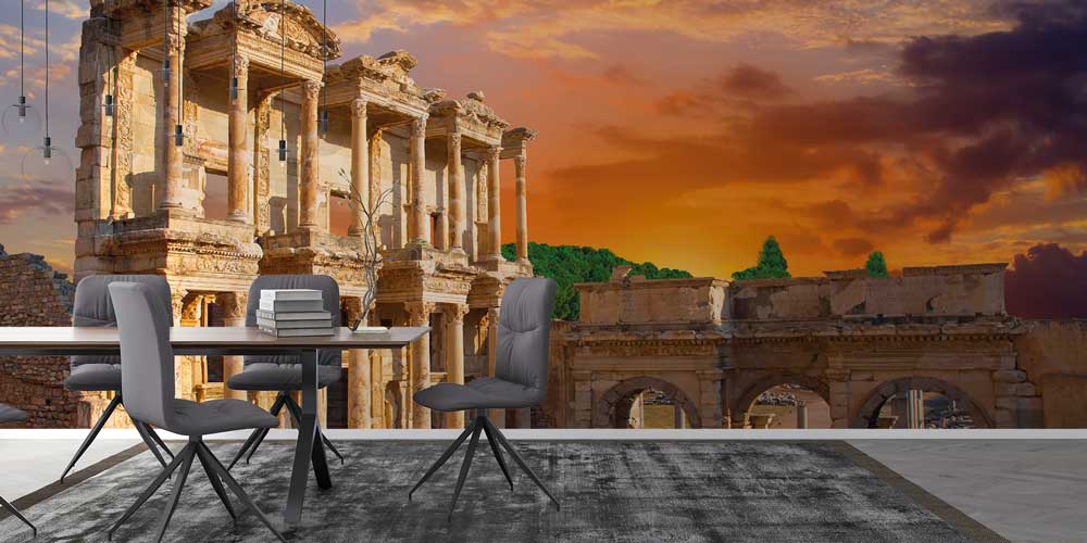 Gün Batımında Antik Roma Yapıları Manzarası Duvar Kağıdı 11546