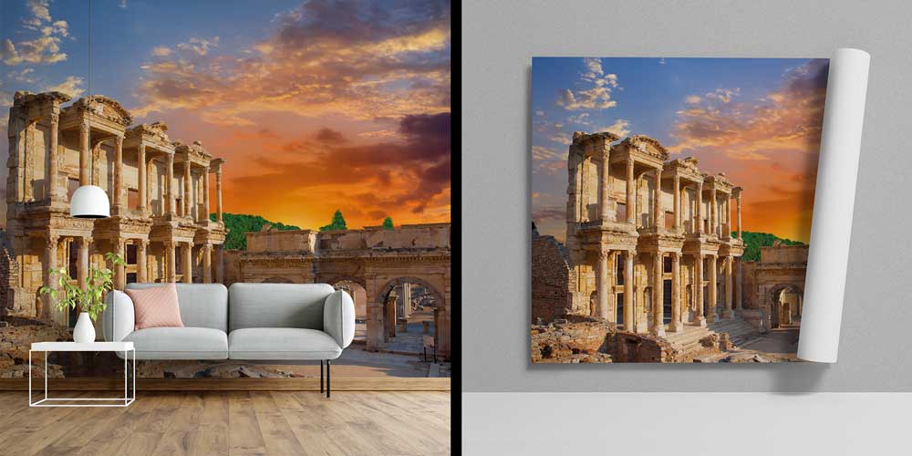 Gün Batımında Antik Roma Yapıları Manzarası Duvar Kağıdı 11546