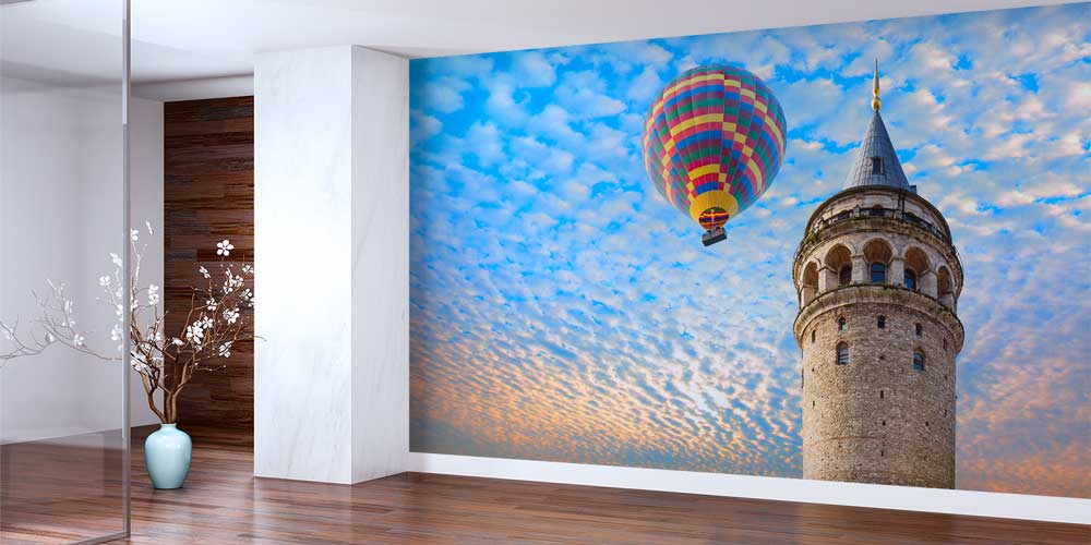 wallpaper-wall-art-11553-01 Galata Kulesi ve Renkli Balon İstanbul Duvar Kağıdı 11553