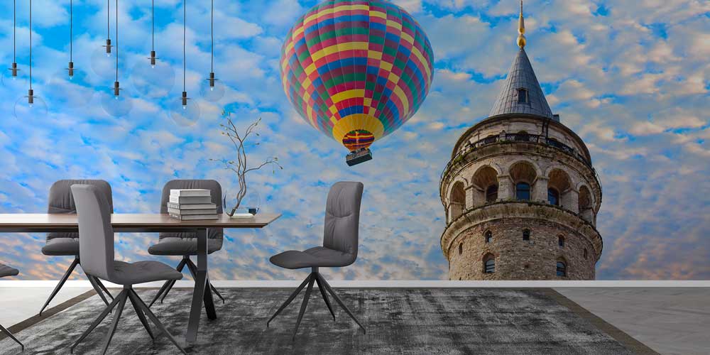 wallpaper-wall-art-11553-02 Galata Kulesi ve Renkli Balon İstanbul Duvar Kağıdı 11553