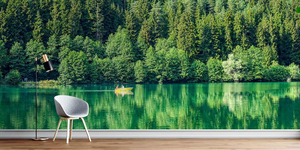 Orman Gölü Manzaralı Doğa Temalı Duvar Kağıdı ve Duvar Kaplaması 11601