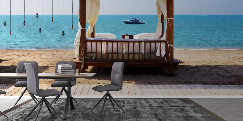 Deniz Kenarında Ahşap Pavilion Manzarası Duvar Kağıdı 11617