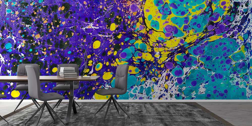 Hücresel Dokulu Soyut Akışkan Sanat Duvar Kağıdı 11627