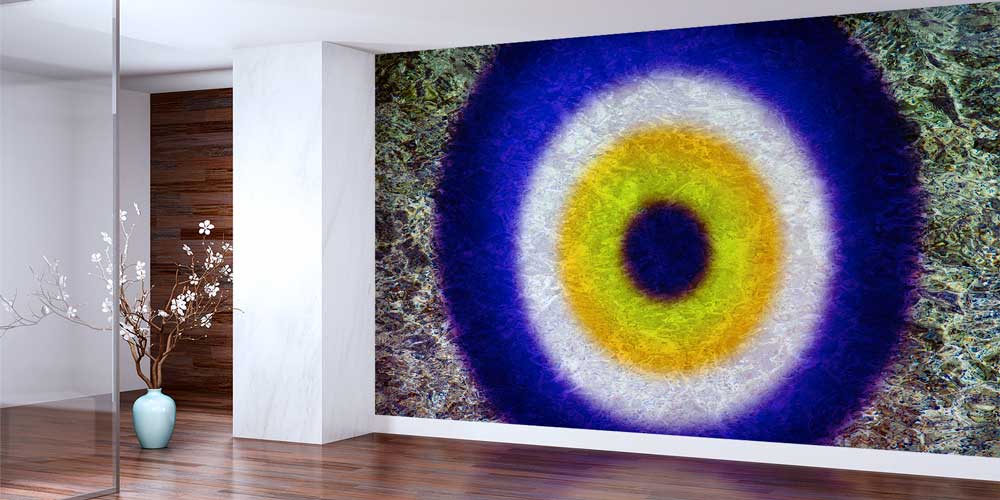 Dairesel Formlu Soyut Sanat Desenli Duvar Kağıdı 11637