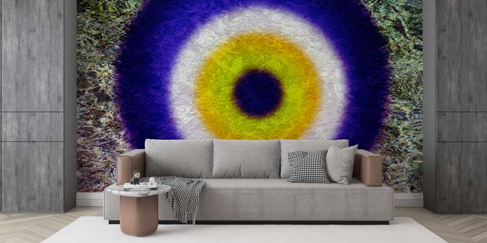 Dairesel Formlu Soyut Sanat Desenli Duvar Kağıdı 11637