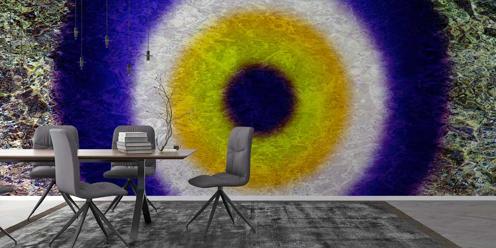 Dairesel Formlu Soyut Sanat Desenli Duvar Kağıdı 11637