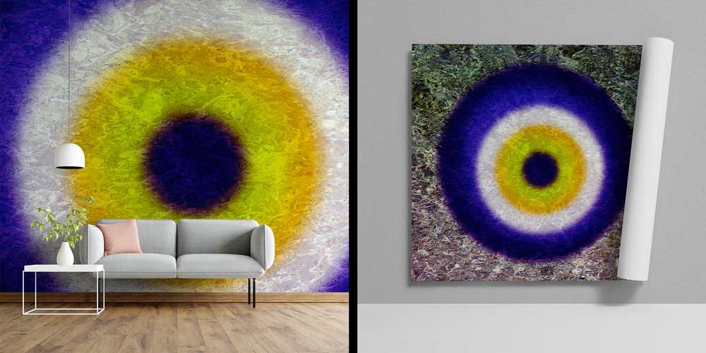 Dairesel Formlu Soyut Sanat Desenli Duvar Kağıdı 11637