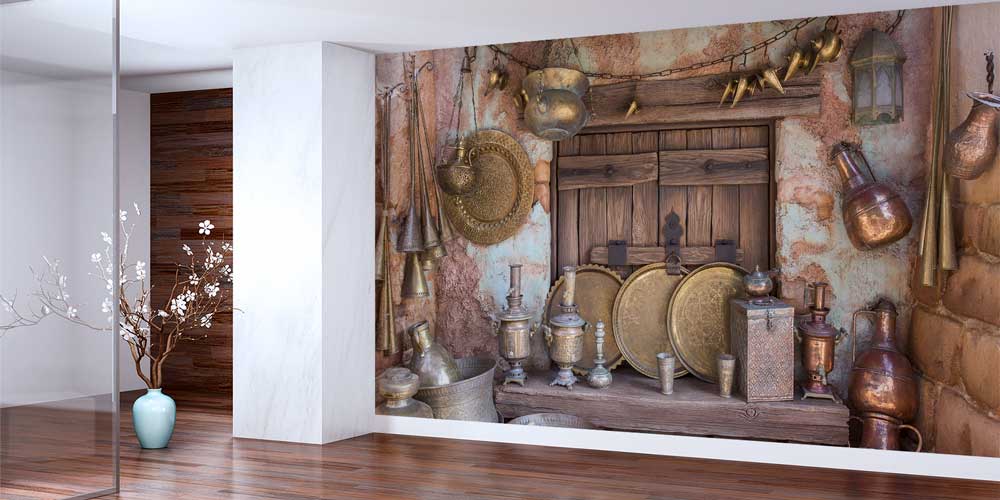 Geleneksel Bakır El Sanatları Temalı Duvar Kağıdı 11640