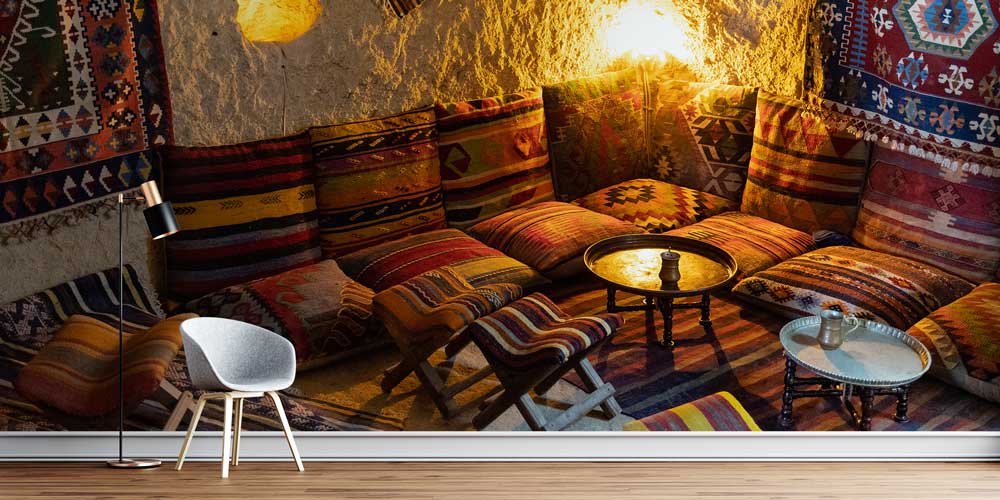 Geleneksel Anadolu Kilim Desenli Otantik İç Mekân Duvar Kağıdı 11641