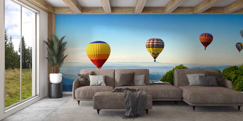 Renkli Balonlar ve Dağ Manzarası Duvar Kağıdı 12827