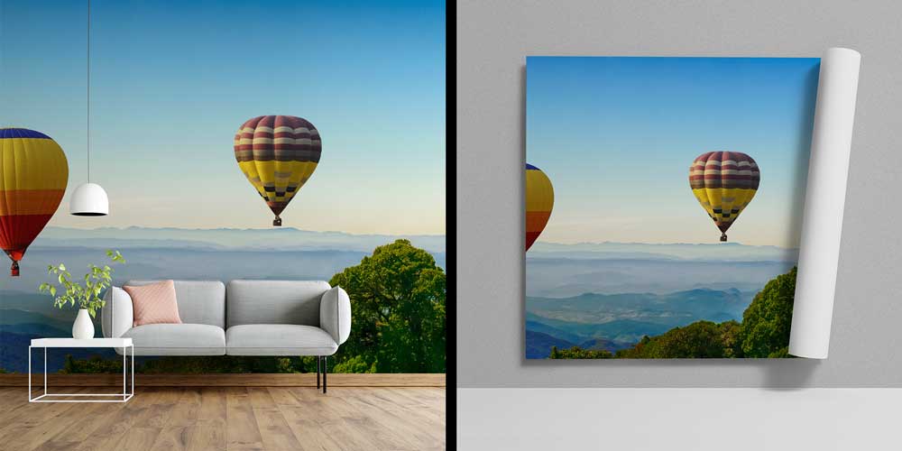 Renkli Balonlar ve Dağ Manzarası Duvar Kağıdı 12827