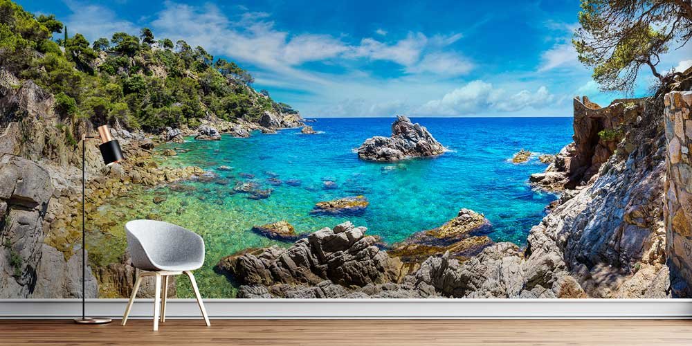 Akdeniz Koyu ve Turkuaz Deniz Manzarası Duvar Kağıdı 12957