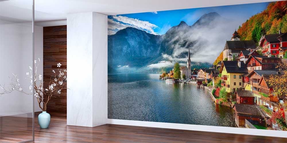 Hallstatt Göl Manzaralı Avrupa Duvar Kağıdı 13008