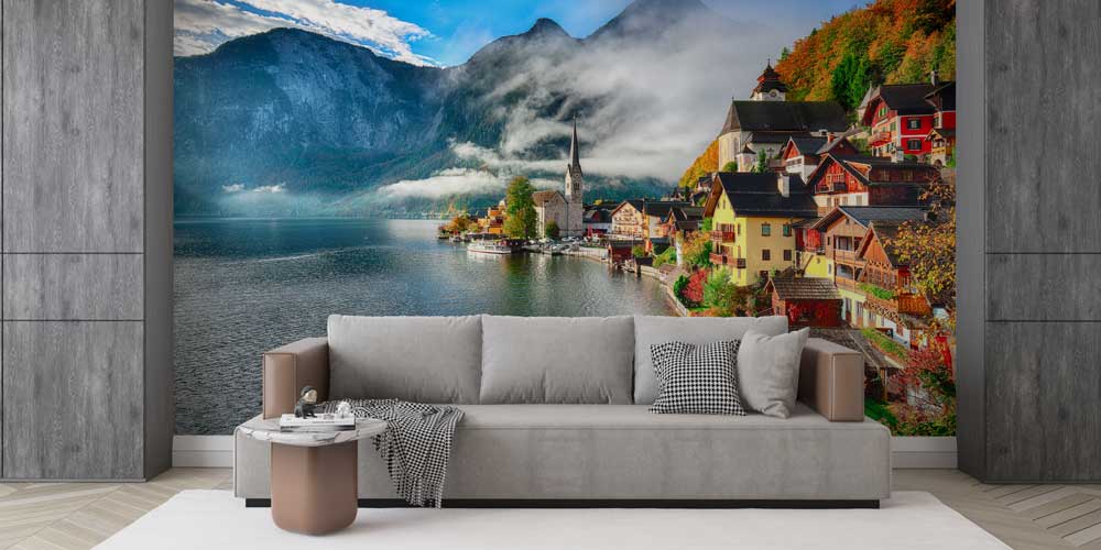 Hallstatt Göl Manzaralı Avrupa Duvar Kağıdı 13008