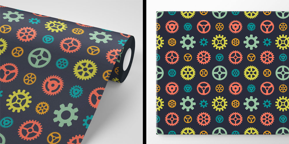 Mühendislik Dişli Desenli Renkli Duvar Kağıdı 5463