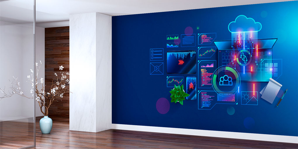 wallpaper-wall-art-5470-01 Dijital Veri ve Teknoloji Temalı Duvar Kağıdı - Modern Endüstri Dekoru 5470