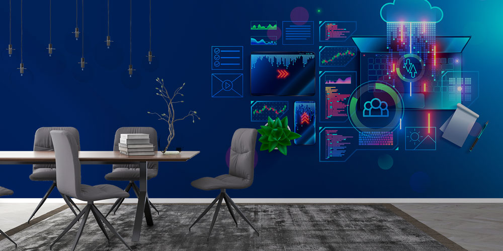 wallpaper-wall-art-5470-02 Dijital Veri ve Teknoloji Temalı Duvar Kağıdı - Modern Endüstri Dekoru 5470