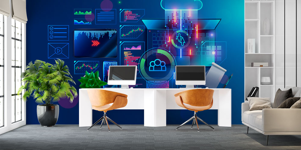 wallpaper-wall-art-5470-03 Dijital Veri ve Teknoloji Temalı Duvar Kağıdı - Modern Endüstri Dekoru 5470