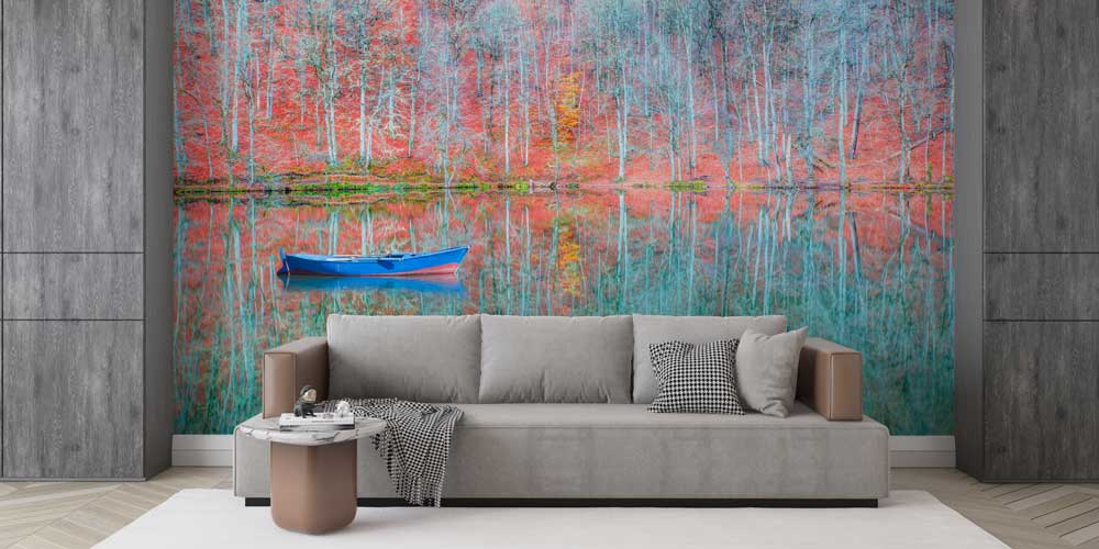 Çakıl taşlı sahilde deniz dalgalarının doğal dokusunu yansıtan doğa manzaralı duvar kağıdı 11597