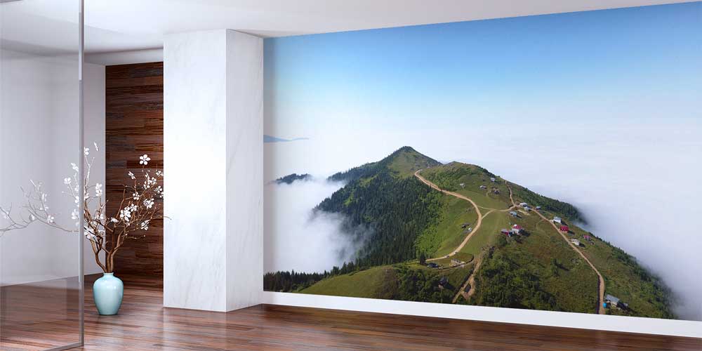 Bulutların Üzerinde Yayla Yolu Manzaralı Doğa Temalı Duvar Kağıdı ve Duvar Kaplaması 11608
