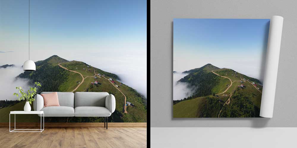 Bulutların Üzerinde Yayla Yolu Manzaralı Doğa Temalı Duvar Kağıdı ve Duvar Kaplaması 11608