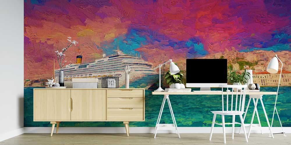 İstanbul Boğazı Sanatsal Yolcu Gemisi Panoraması Duvar Kağıdı 11611