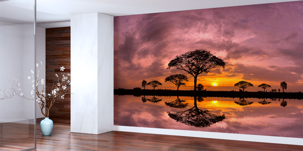 Afrika Günbatımı Siluet Duvar Kağıdı 12781