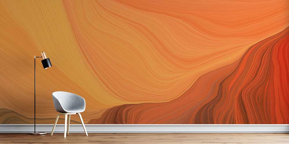 wallpaper-wall-cover-12842-00 Soyut Turuncu Dokulu Sanat Duvar Kağıdı 12842