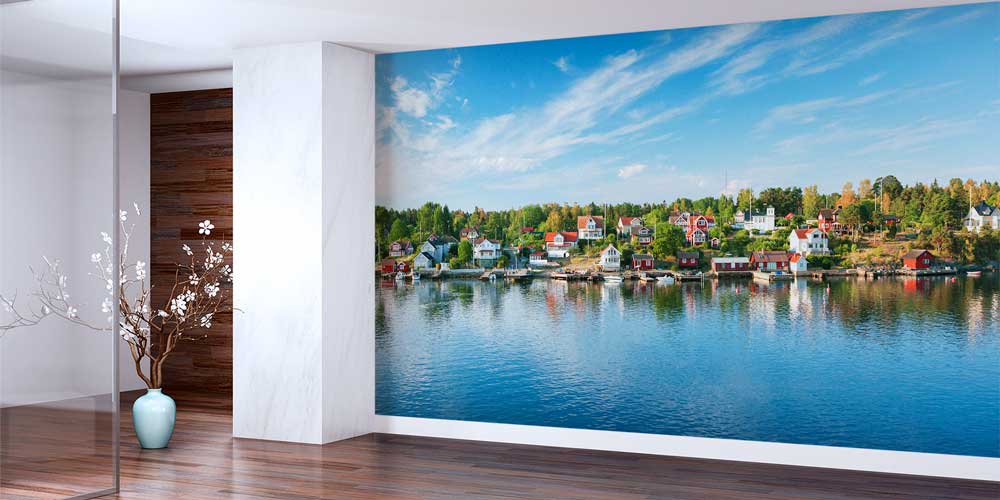 Kuzey Avrupa Sahil Kasabası Deniz Manzaralı Duvar Kağıdı 13000