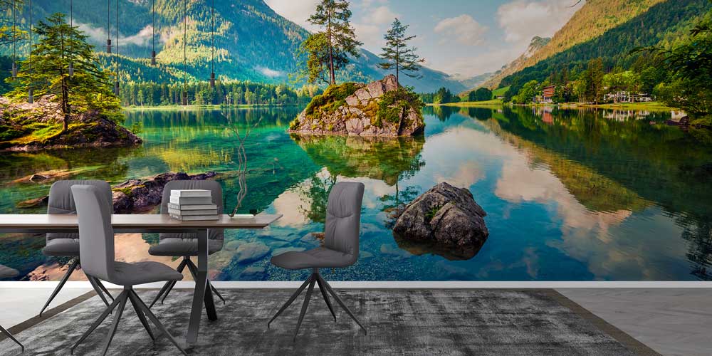 Adalı Dağ Gölü Manzaralı Duvar Kağıdı 13046