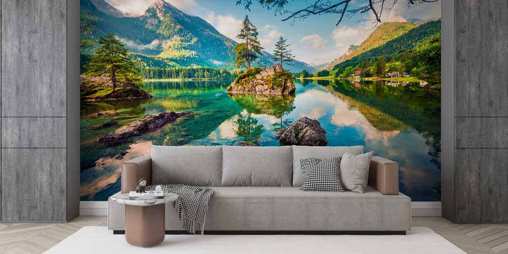 Adalı Dağ Gölü Manzaralı Duvar Kağıdı 13046