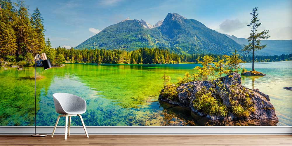 Zümrüt Yeşili Dağ Gölü Manzaralı Duvar Kağıdı 13047