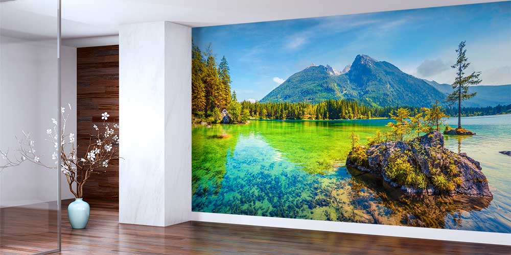 Zümrüt Yeşili Dağ Gölü Manzaralı Duvar Kağıdı 13047