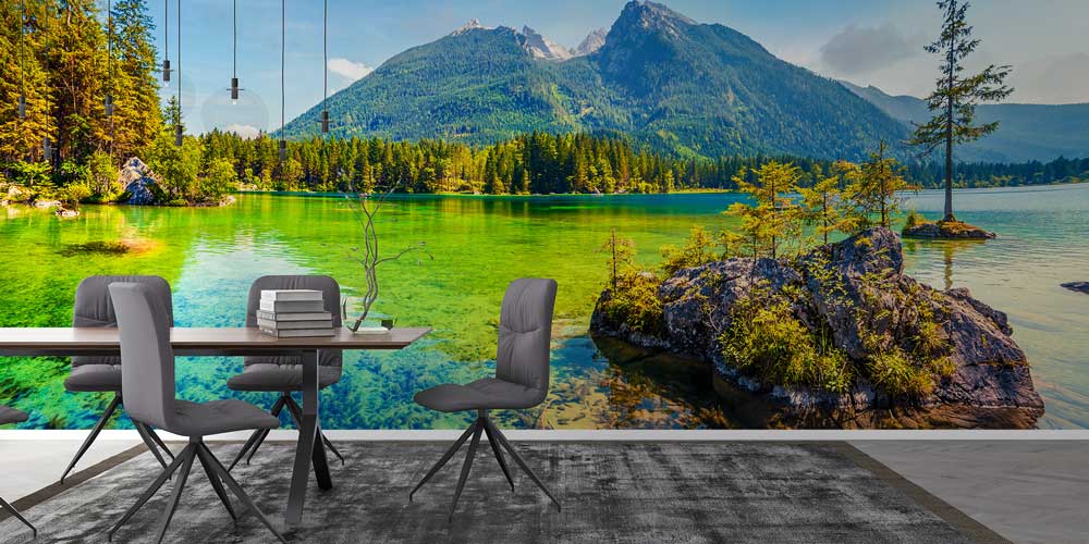 Zümrüt Yeşili Dağ Gölü Manzaralı Duvar Kağıdı 13047