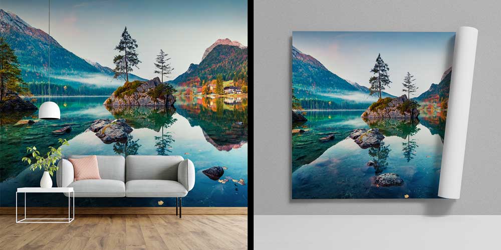 Dağlar Arasında Berrak Göl ve Kayalık Adacıklar Duvar Kağıdı 13050