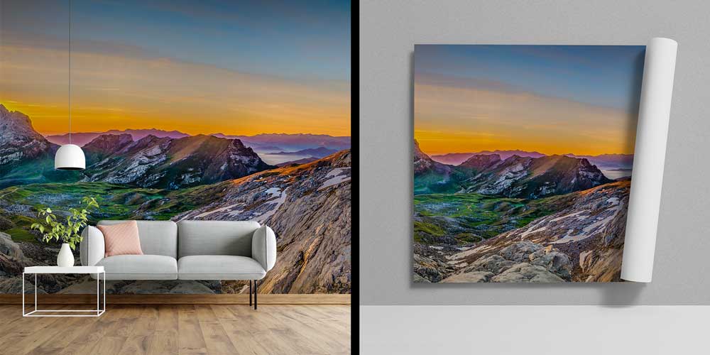 Gün Doğumunda Dağ Vadisi ve Kayalık Alp Manzarası Duvar Kağıdı 13058