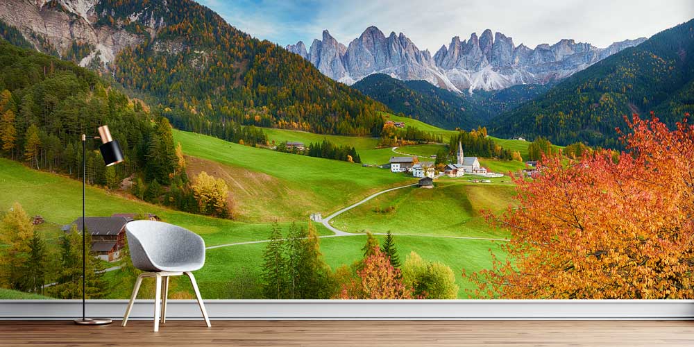 Dolomitler ve Alp Vadisi Manzaralı Avrupa Duvar Kağıdı 13095