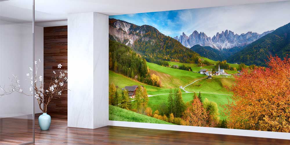 Dolomitler ve Alp Vadisi Manzaralı Avrupa Duvar Kağıdı 13095